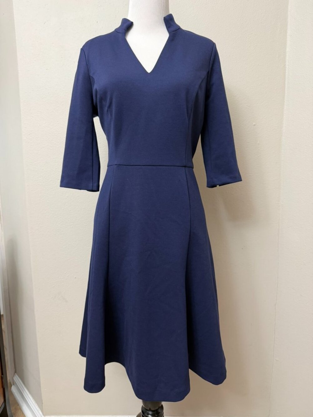 White House Black Market Navy Blue Career Dress Size 4